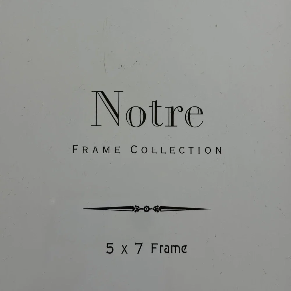 Notre Frame Vintage 5x7 Picture Frame Wood Grain Metallic Floral Relief Decor